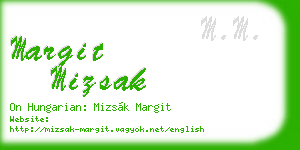 margit mizsak business card